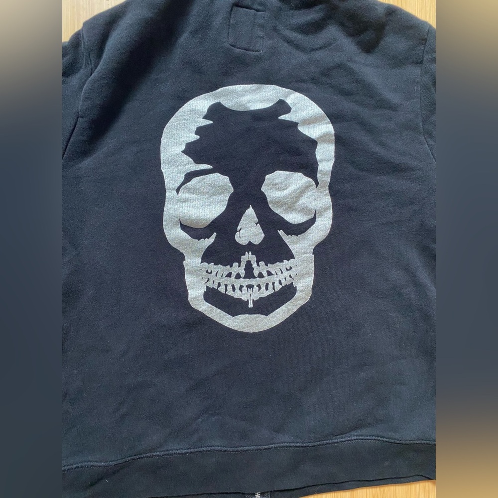 Zadig & Voltaire Black Zip Up Skull Hoodie, Size M